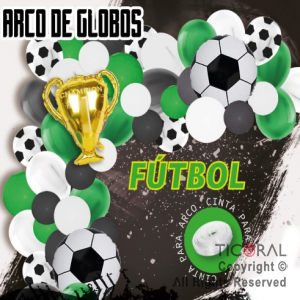 SET DE GLOBOS ARCO GUIRNALDA FUTBOL X 51 UNIDADES X 1